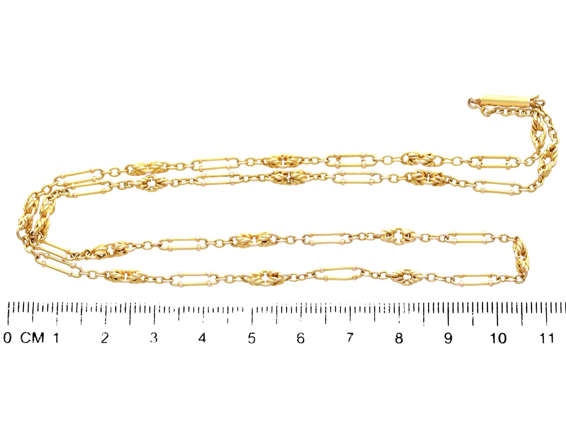Edwardian 14k Yellow Gold Chain For Sale 3
