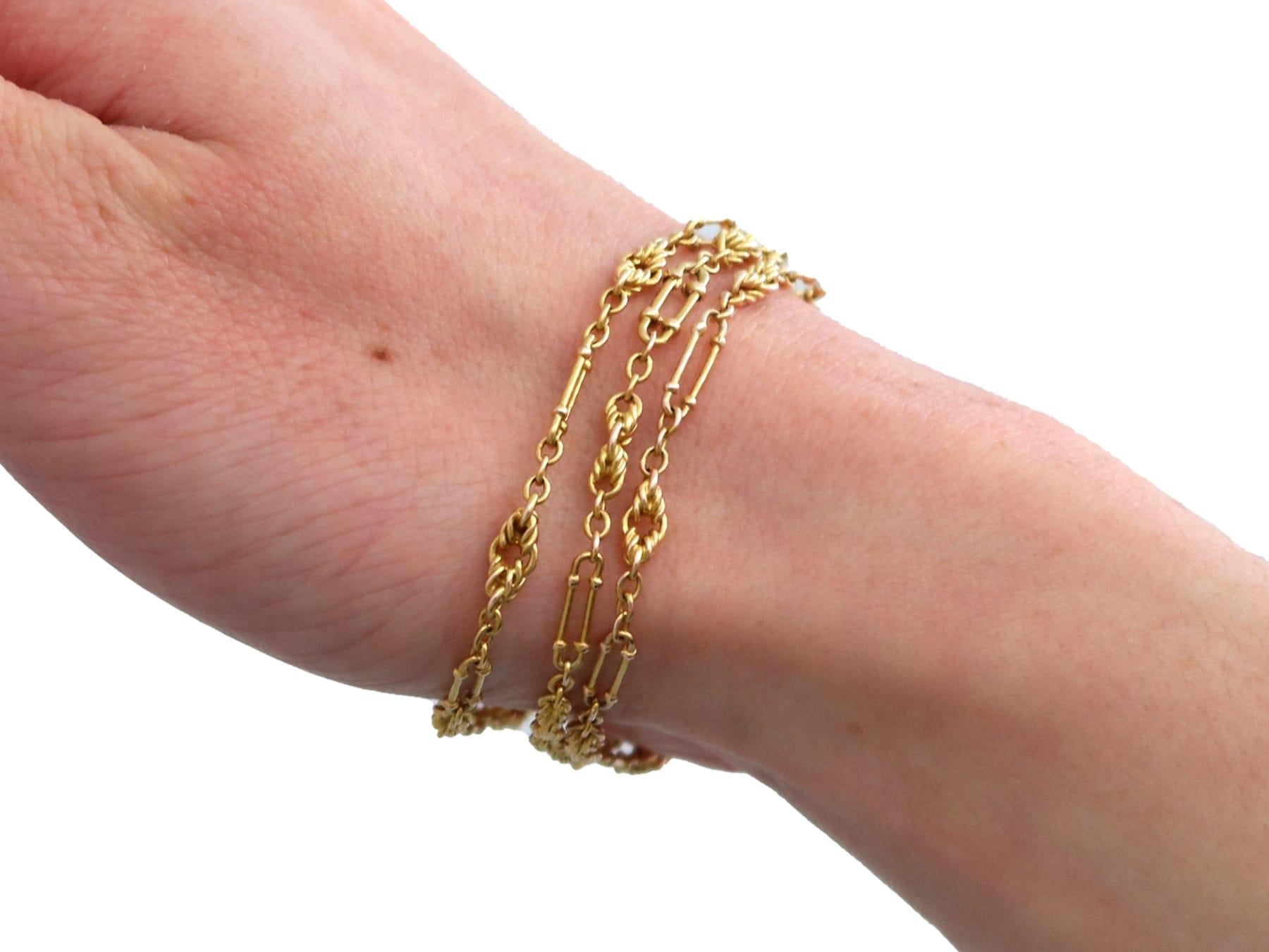 Edwardian 14k Yellow Gold Chain For Sale 5