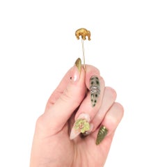 Edwardian 14K Yellow Gold Figural Elephant Stick Pin