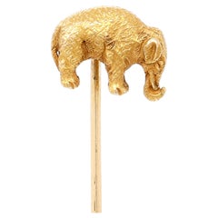 Edwardian 14K Yellow Gold Figural Elephant Stick Pin