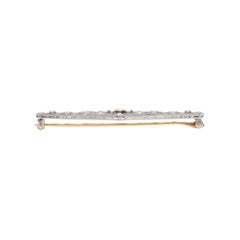 Edwardian 14kt/Platinum+Diamond Pin