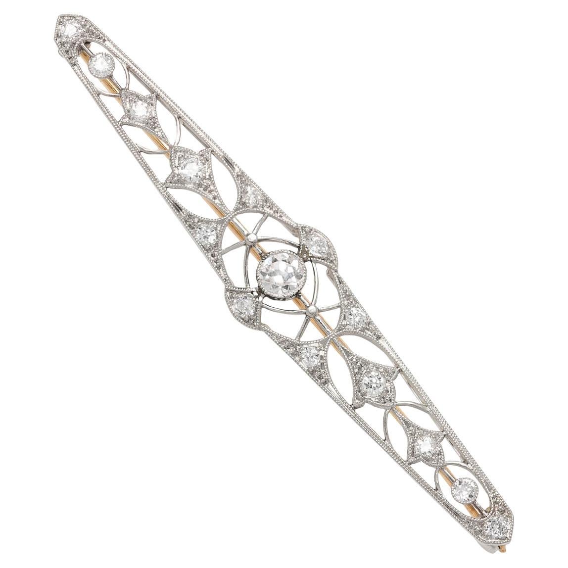 Edwardianische Brosche 14kt/Platin+Diamant