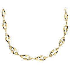 Edwardian 14kt Swiss Enamel Open Link Chain Necklace