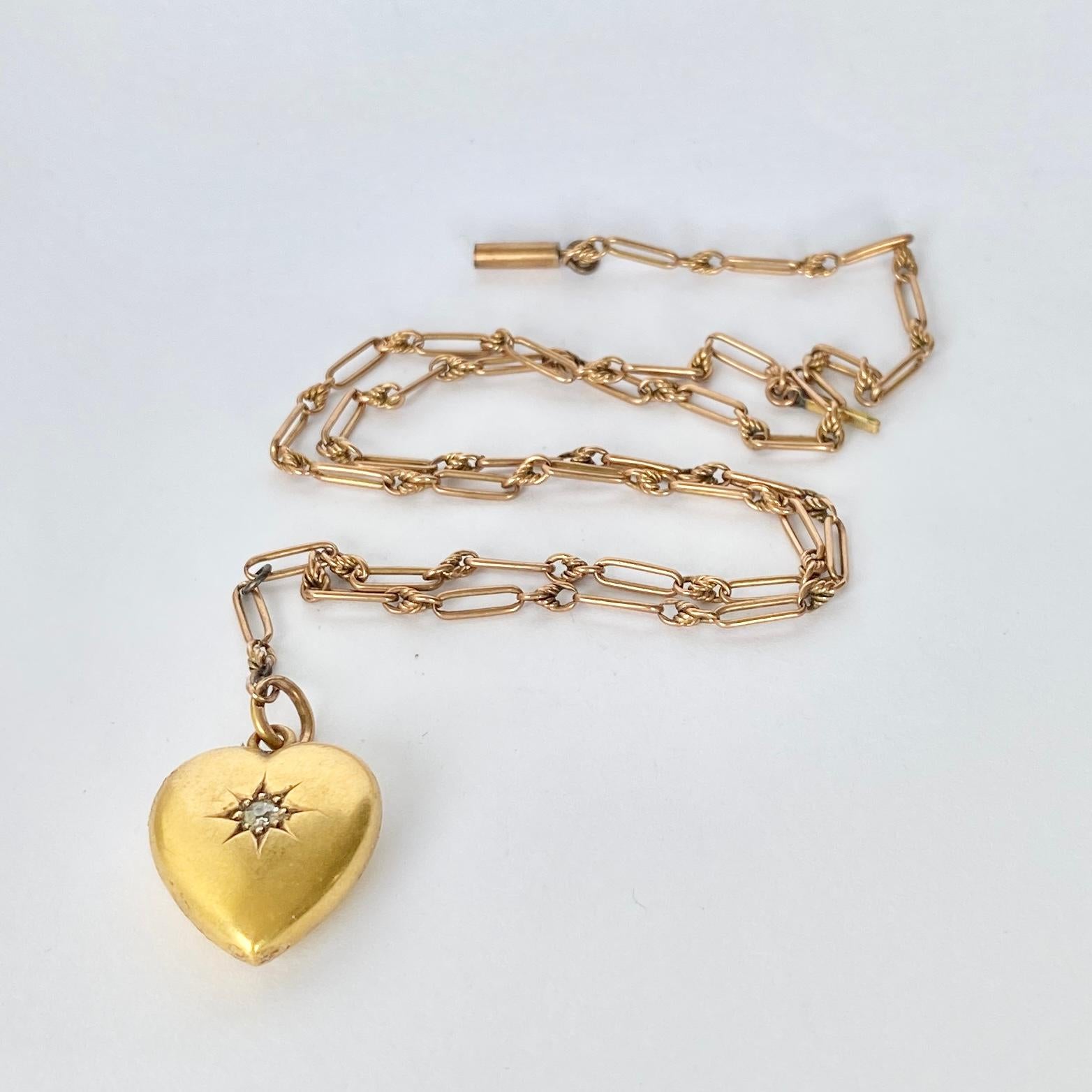 Edwardian 15 Carat Gold Pendant with Diamond In Good Condition For Sale In Chipping Campden, GB
