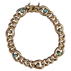 Edwardian 15 Carat Gold, Turquoise and Pearl Bracelet, circa 1900