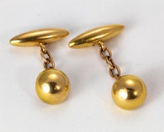 Edwardian 15 Karat Yellow Gold Cufflinks