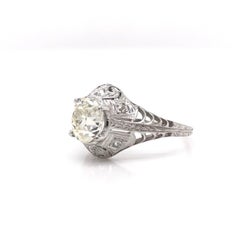 Edwardian 1.50 Carat Diamond Platinum Ring