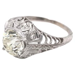 Antique Edwardian 1.50 Carat Diamond Platinum Ring