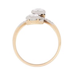 Edwardian 1.50ct Old Cut Diamond Twin Stone Ring, circa 1900s