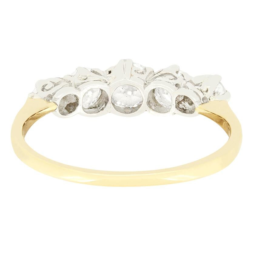 Edwardianischer 1,50ct Diamant-Fünf-Stein-Ring, um 1910 im Zustand „Gut“ im Angebot in London, GB