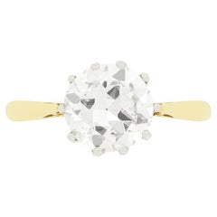 Bague solitaire en diamant de 1,51 ct de style édouardien, C.C.A.