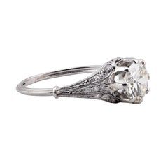 Edwardian 1.51CTW Diamond Engagement Ring in Platinum Circa 1900