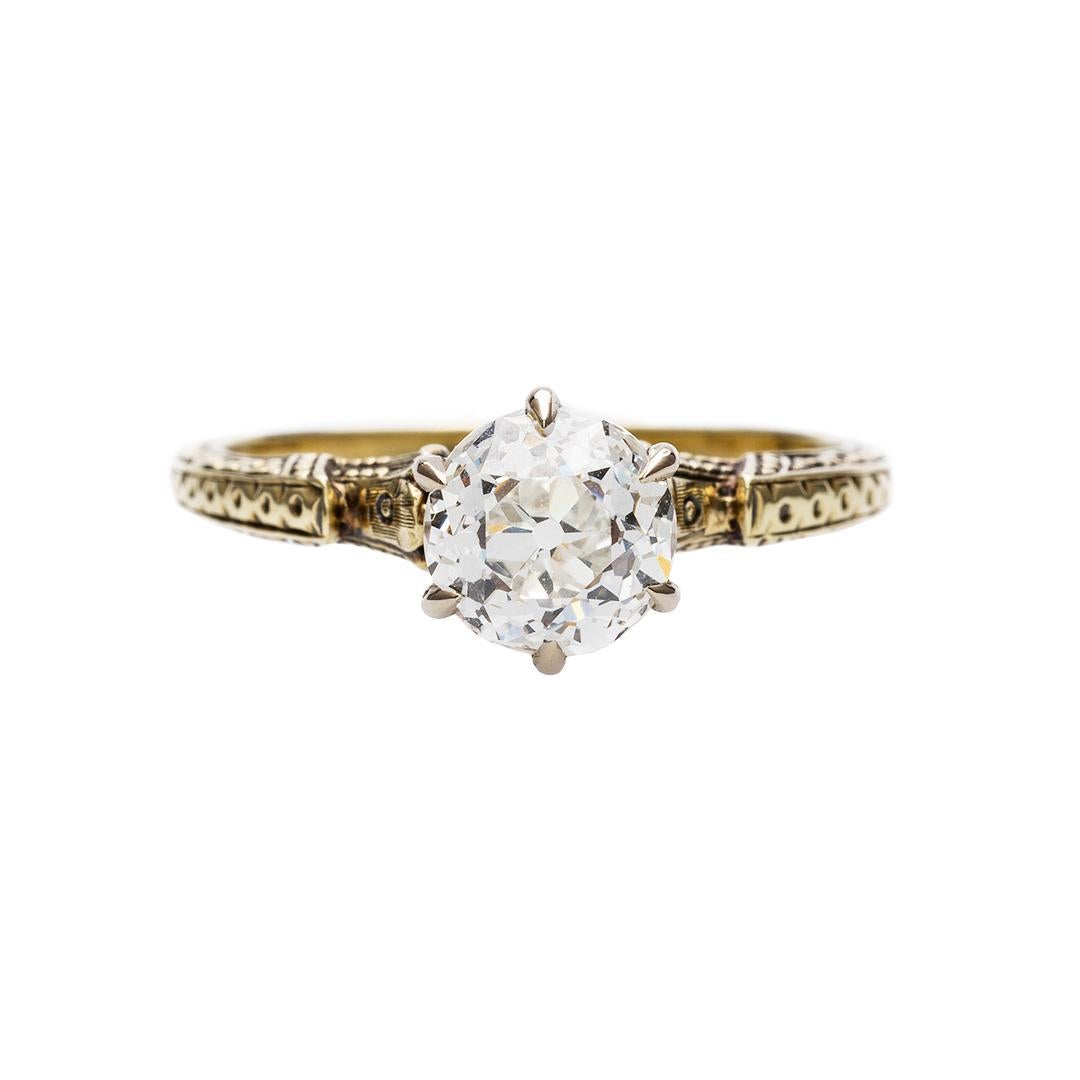 Edwardian 1.52 Carat Diamond Crown Set Engagement Ring