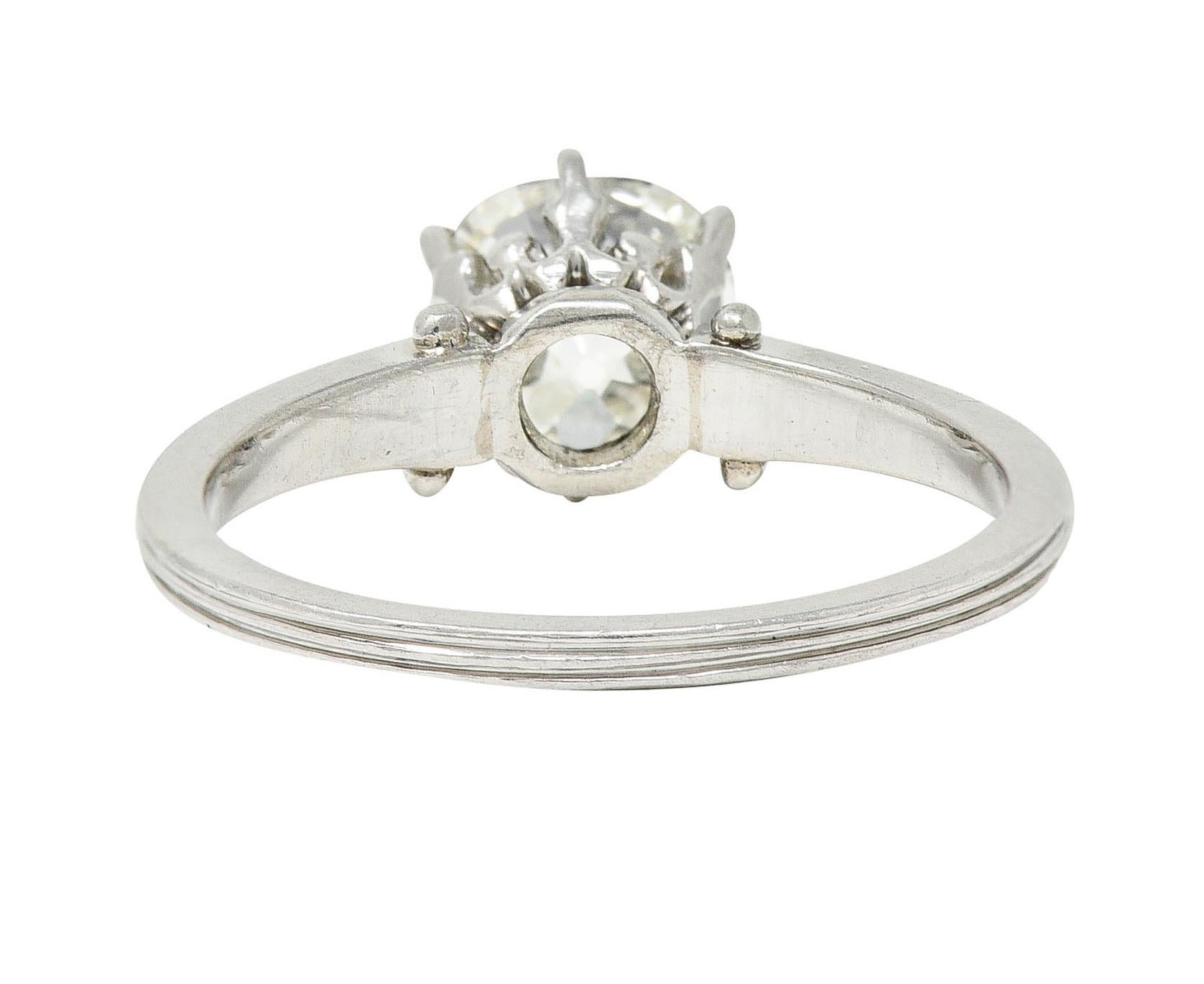 Edwardian 1.53 Carats Old Mine Platinum Engagement Ring GIA In Excellent Condition In Philadelphia, PA