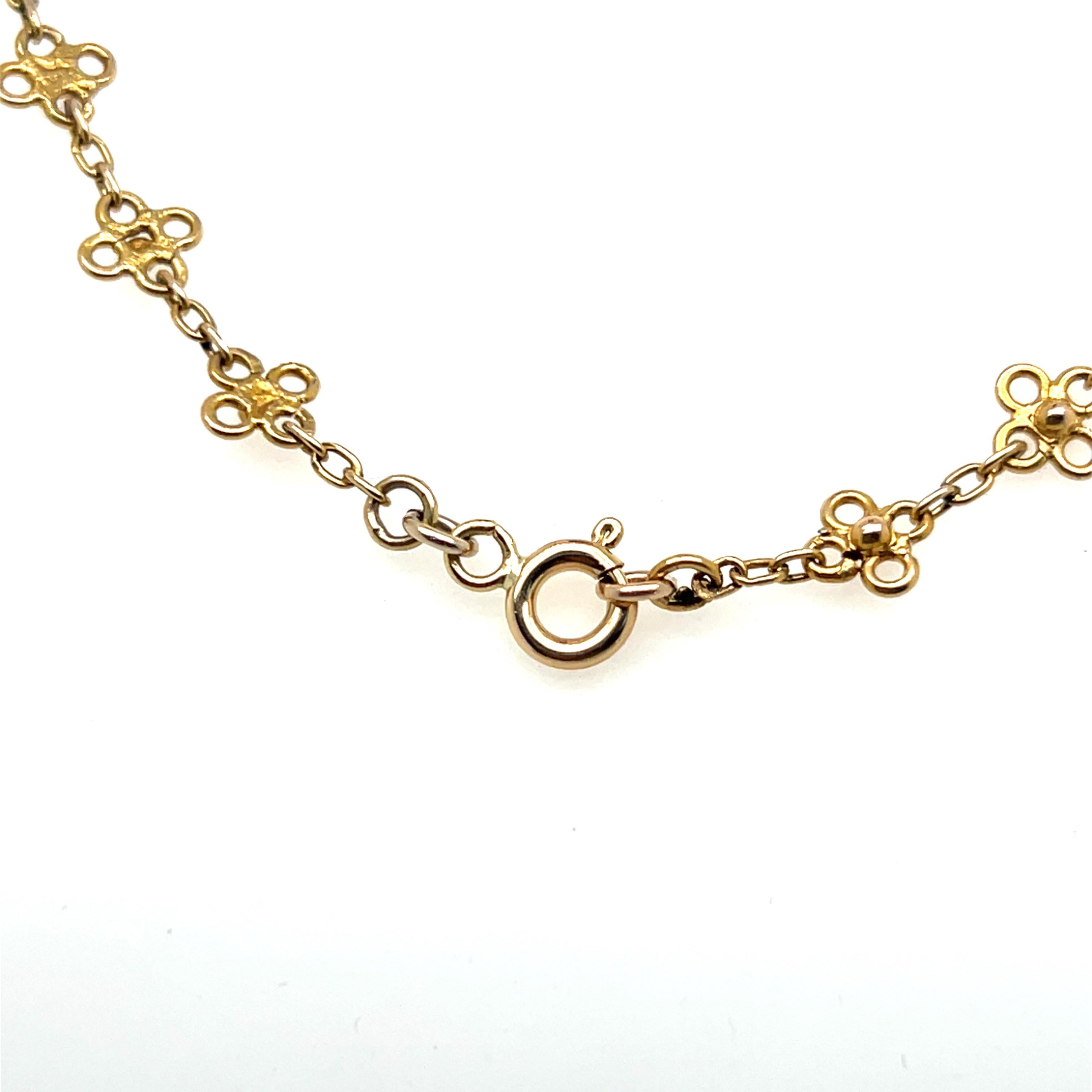 Collana Station Edwardiana in oro giallo 14k con ametista e perla da 15,35 TCW del 1900 in vendita 3