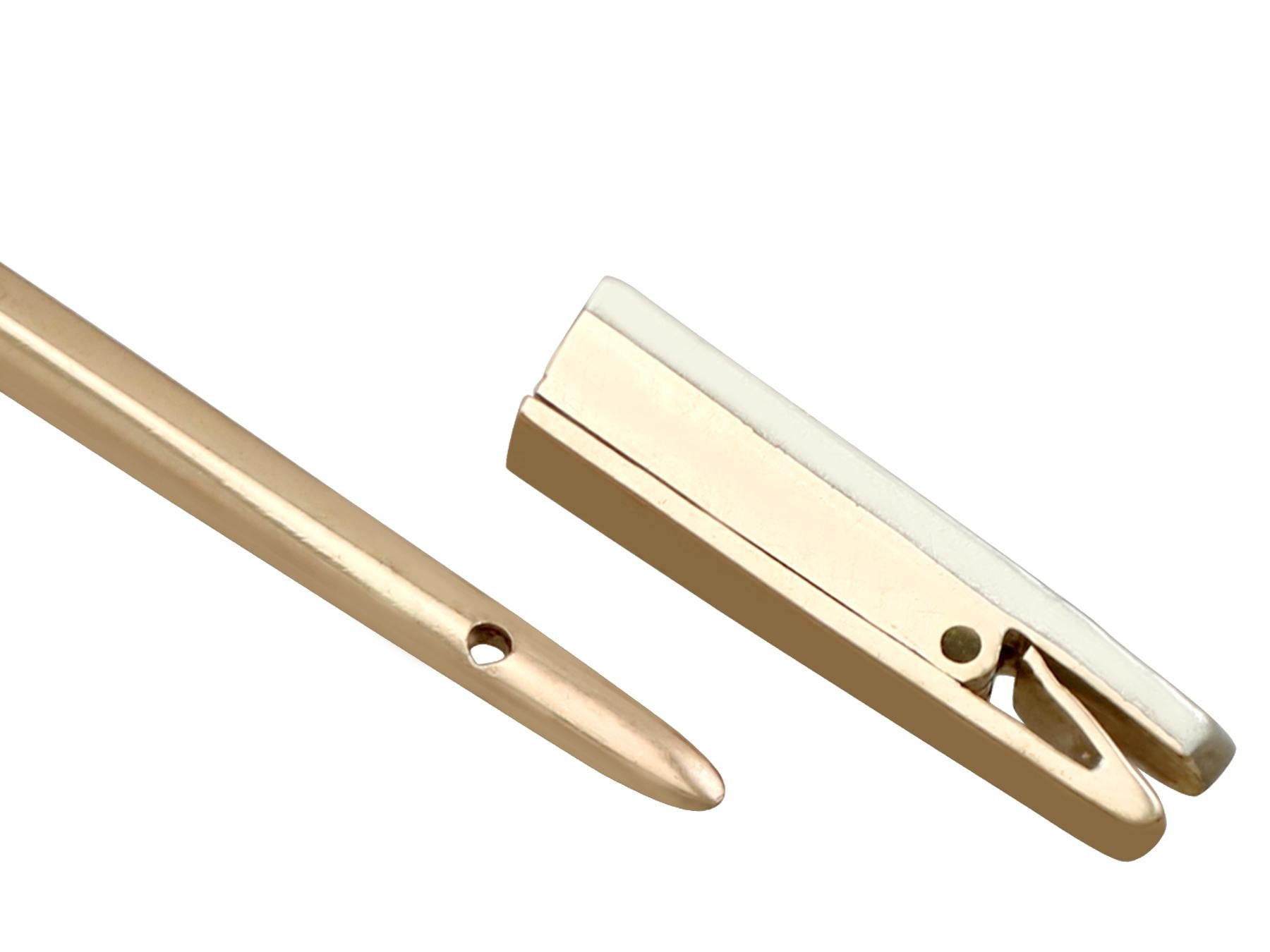 Women's Edwardian 1.59 Carat Diamond Yellow Gold Jabot Pin Sword Brooch