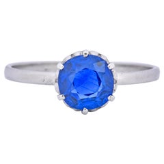 Edwardian 1.59 Carat No Heat Burma Sapphire Platinum Heart Ring