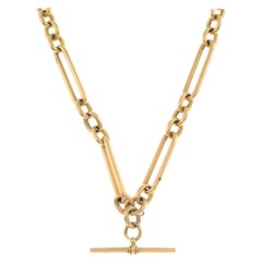 Edwardian 15ct Gelbgold Posaune Link Albert Uhrenkette 56,5g um 1910