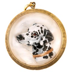 Edwardian 15k Essex Crystal "Dalmatian" Pendant