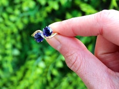 Edwardian 1.60 Carat Basaltic Sapphire Twist Ring in 18k Yellow Gold