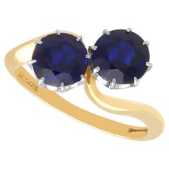 Edwardian 1.60 Carat Basaltic Sapphire Twist Ring in 18k Yellow Gold