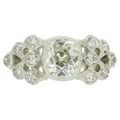 Edwardian 1.60 Carat Old Cut Diamond Engagement Ring