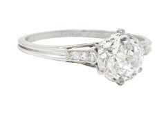Edwardian 1.50 Carat Jubilee Cut Antique Diamond Platinum Engagement Ring