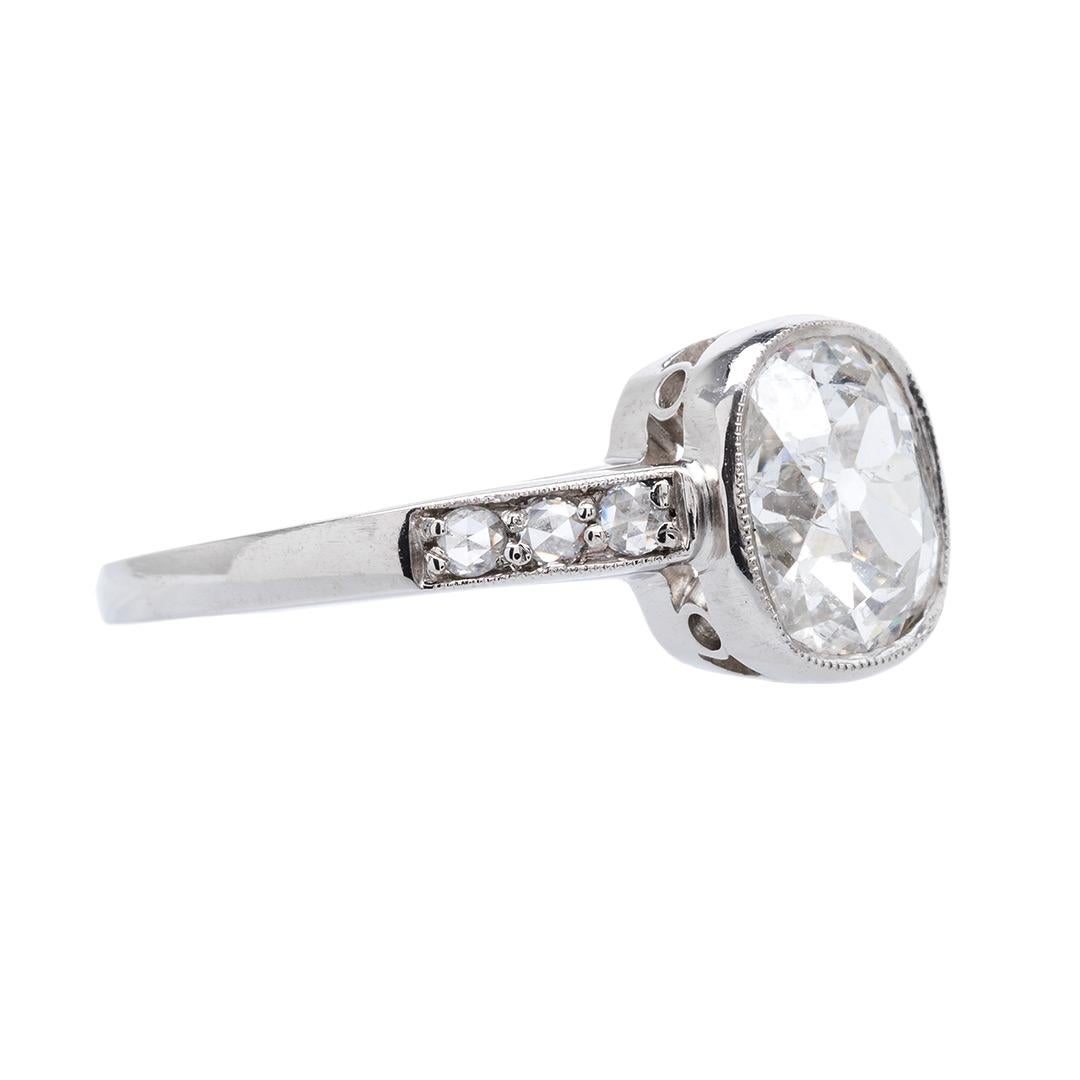 Women's Edwardian 1.61 Carat Diamond Platinum Vintage Inspired Engagement Ring