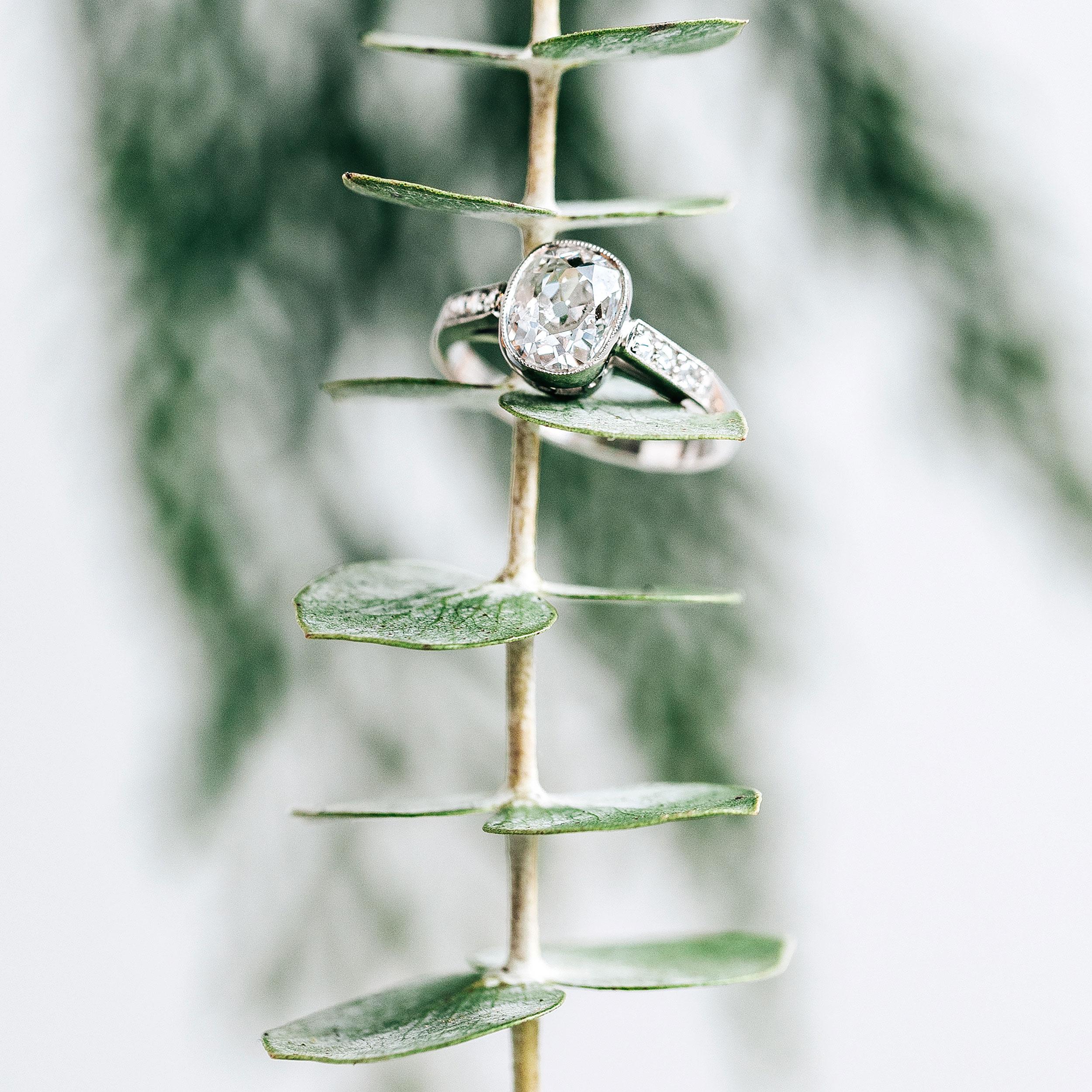 Edwardian 1.61 Carat Diamond Platinum Vintage Inspired Engagement Ring 1