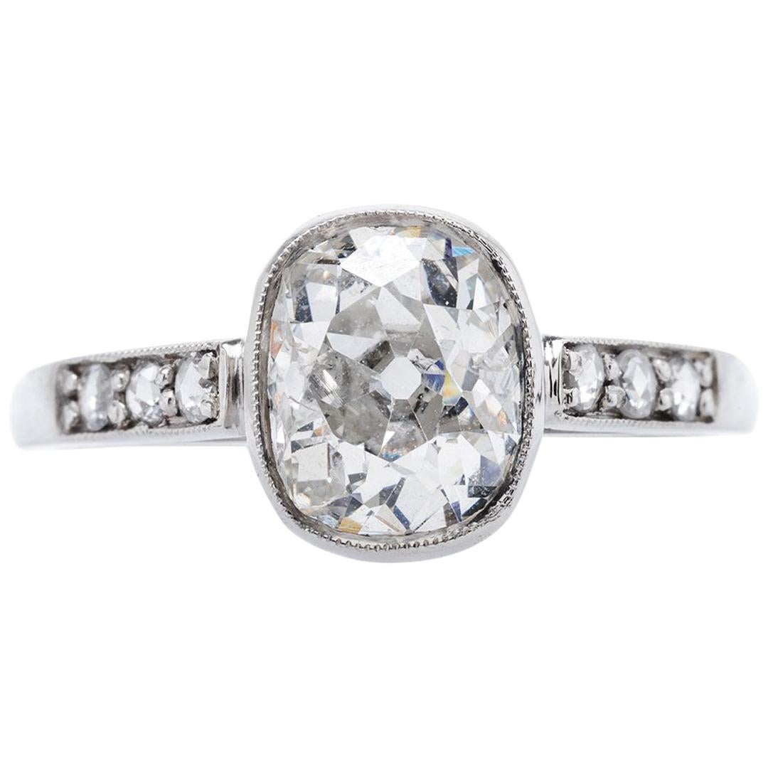 Edwardian 1.61 Carat Diamond Platinum Vintage Inspired Engagement Ring