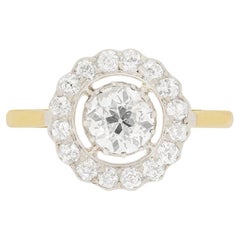 Edwardian 1.65ct Diamond Halo Ring, c.1910s