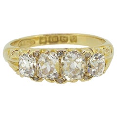 Viersteiniger edwardianischer Ring mit 1,70 Karat Diamanten