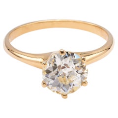 Solitär-Ring aus 14k Gelbgold mit 1,79 Karat Diamant im alteuropäischen Schliff im Edwardianischen Schliff
