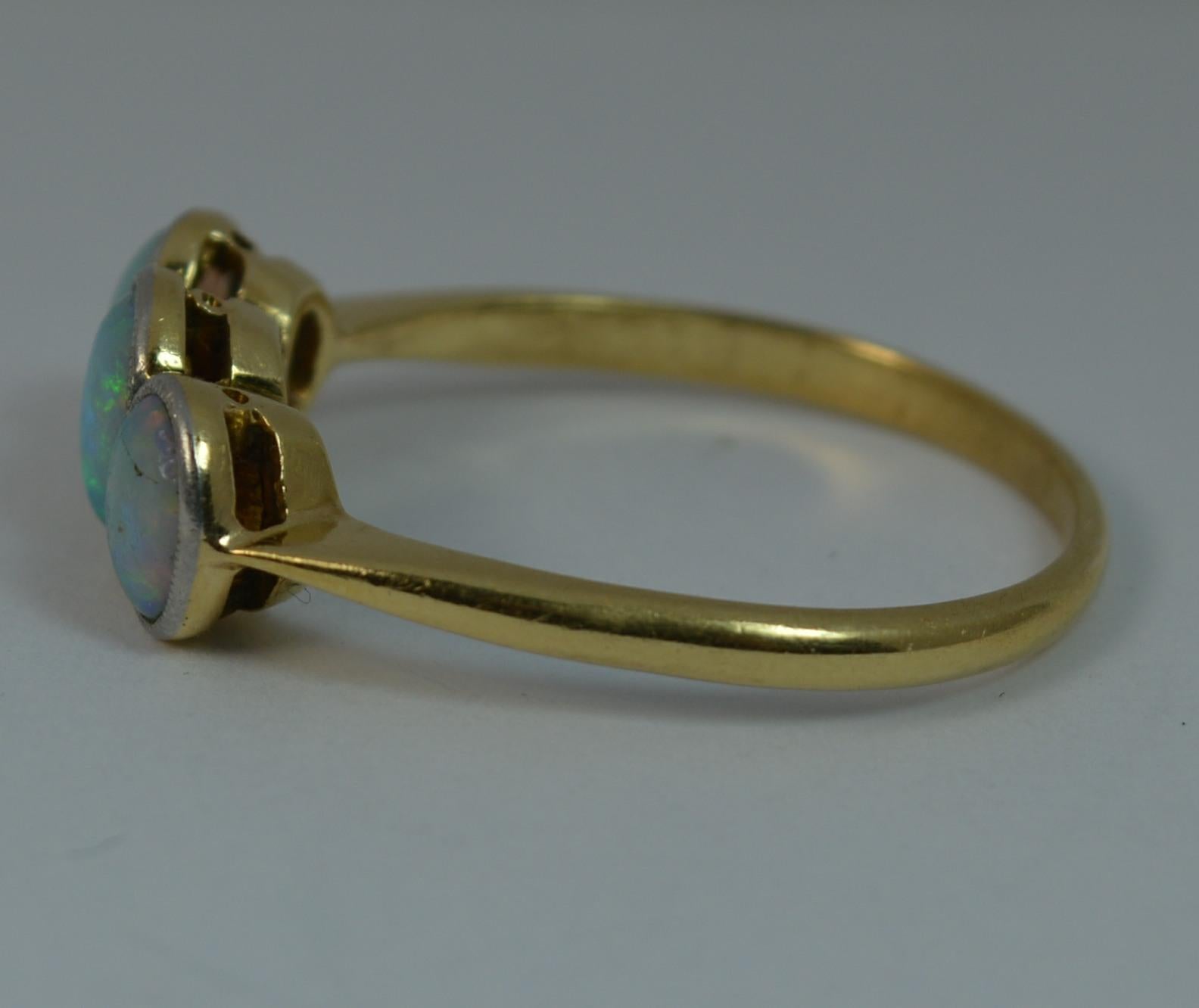 Edwardian 18 Carat Gold and Opal Trilogy Stack Ring 3