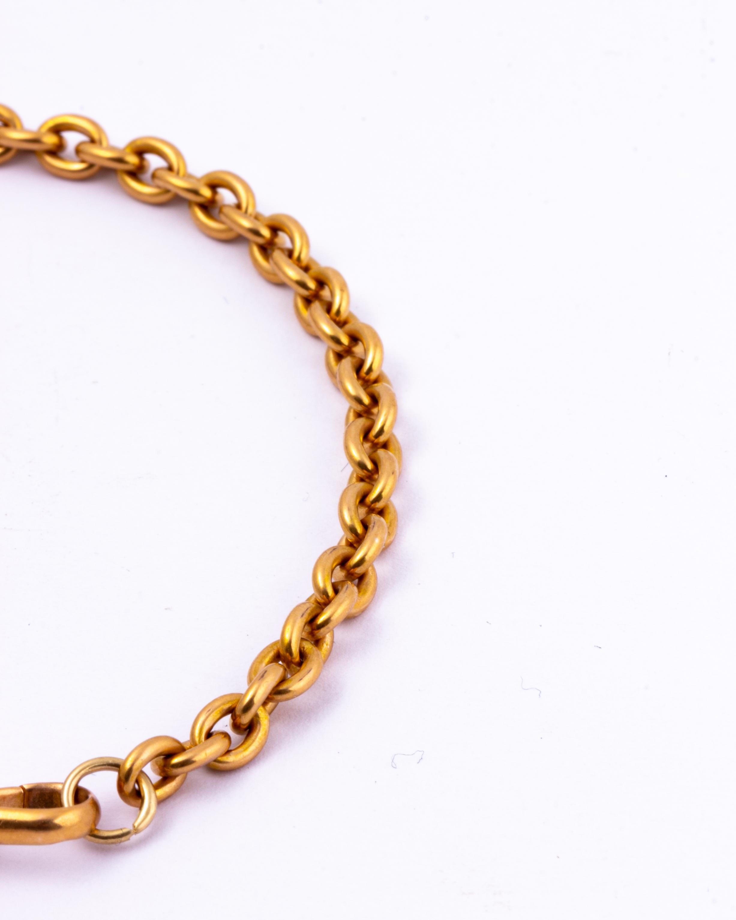 Edwardian 18 Carat Gold Chain Bracelet In Good Condition In Chipping Campden, GB