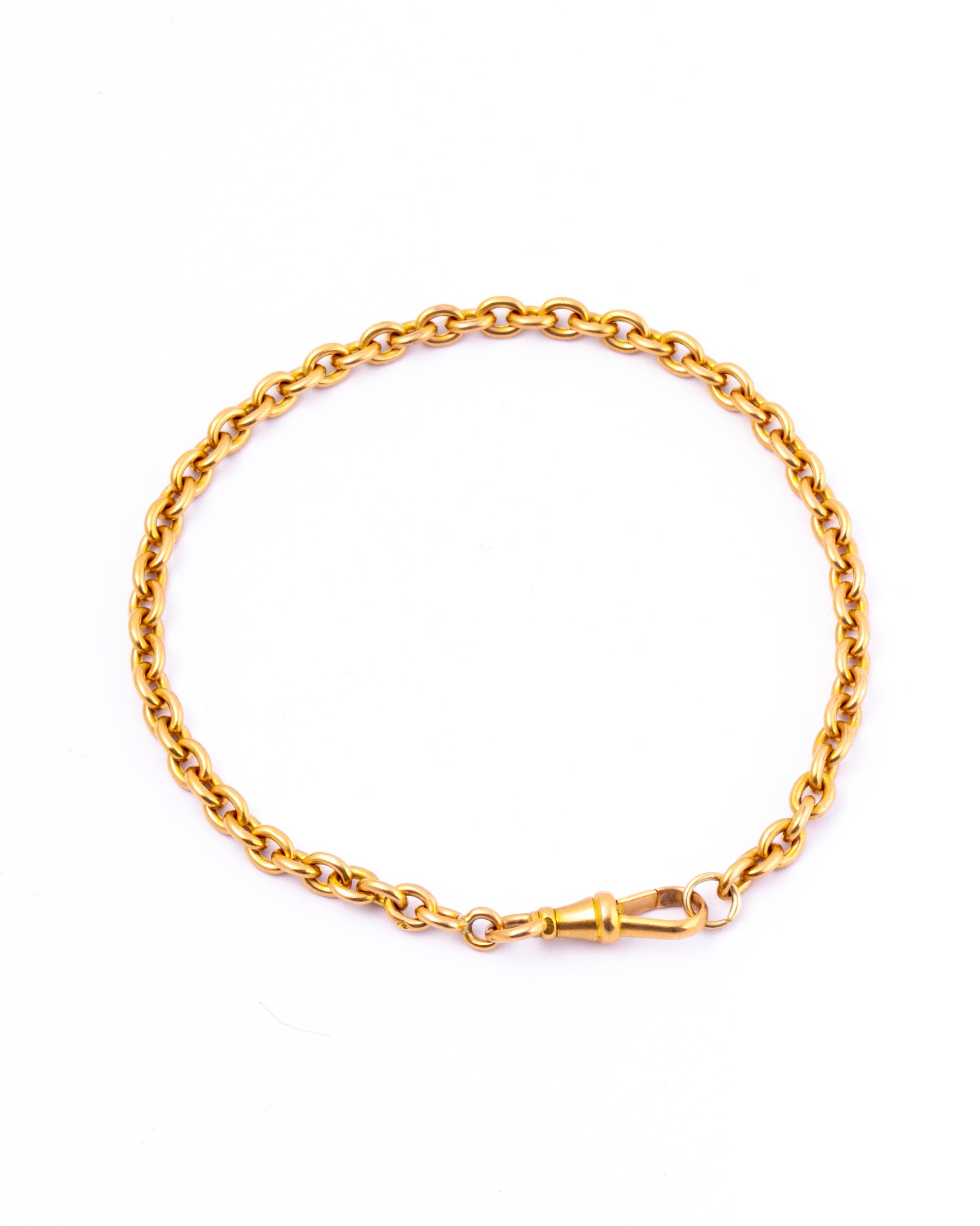Women's or Men's Edwardian 18 Carat Gold Chain Bracelet