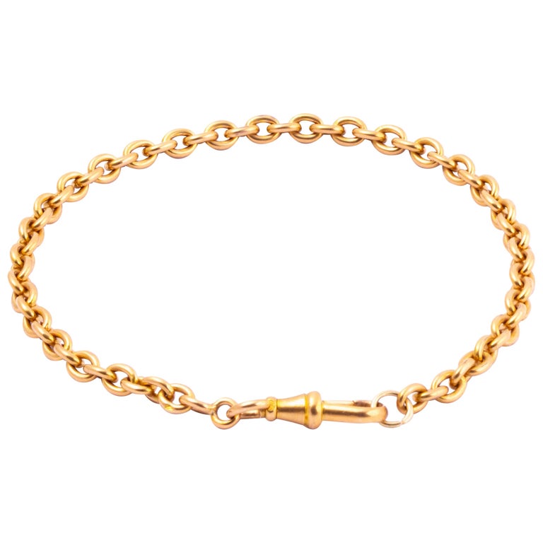 Edwardian 18 Carat Gold Chain Bracelet at 1stDibs