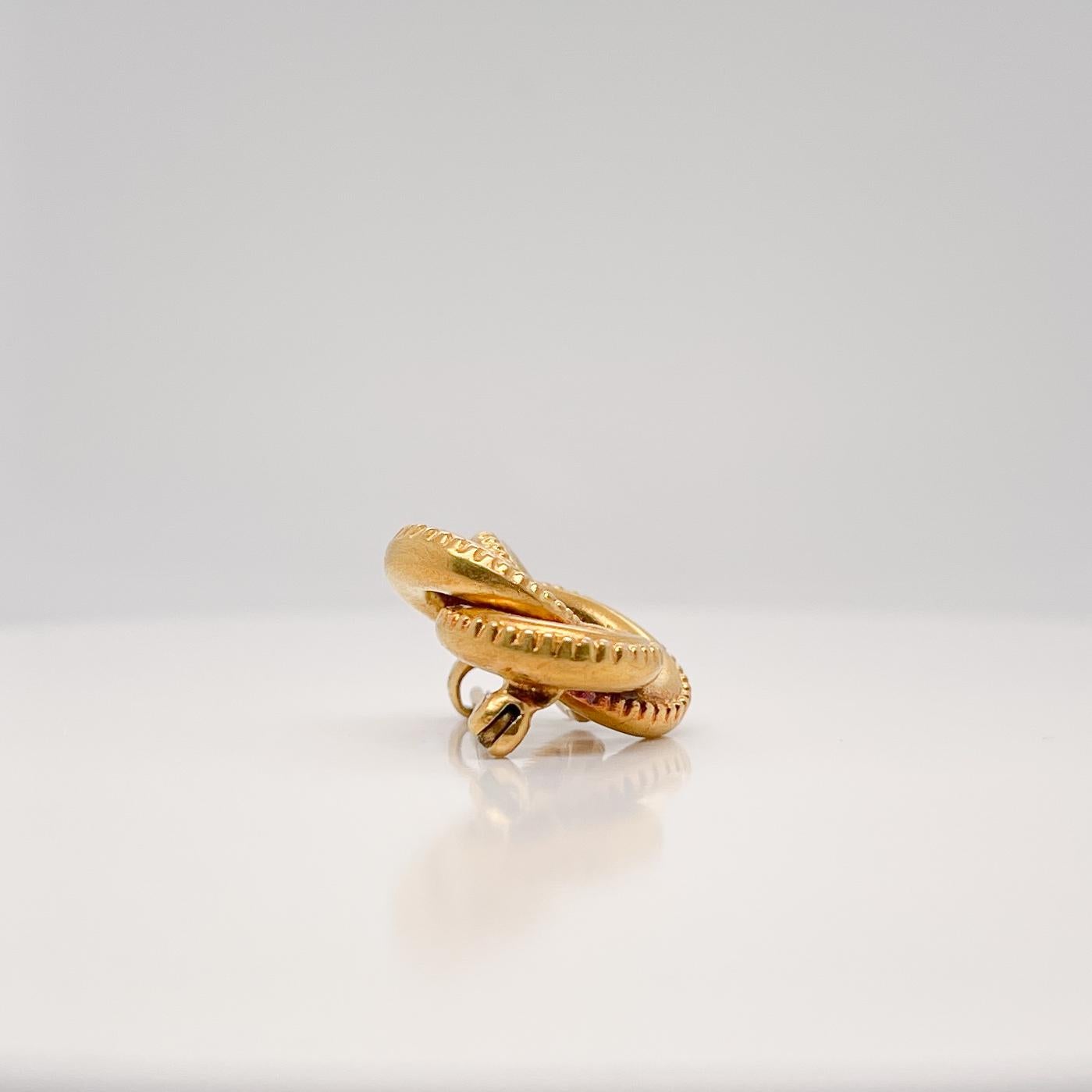 Edwardian 18 Karat Gold Love Knot Brooch or Pin For Sale 3
