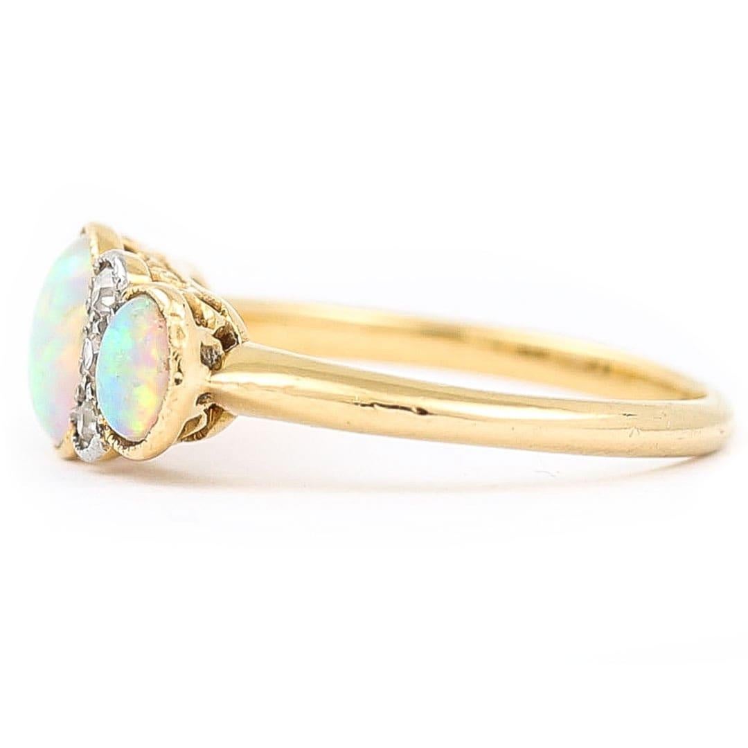 three stone opal ring