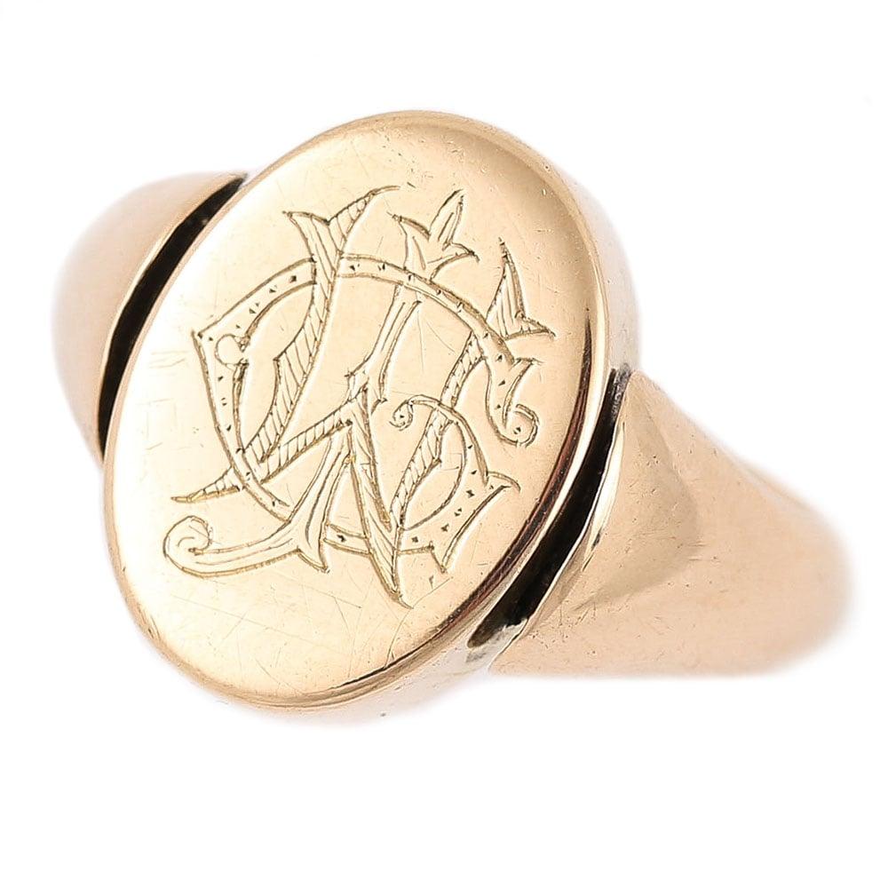 Edwardian 18 Karat Yellow Gold Masonic Swivel Signet Ring, Circa 1910 5