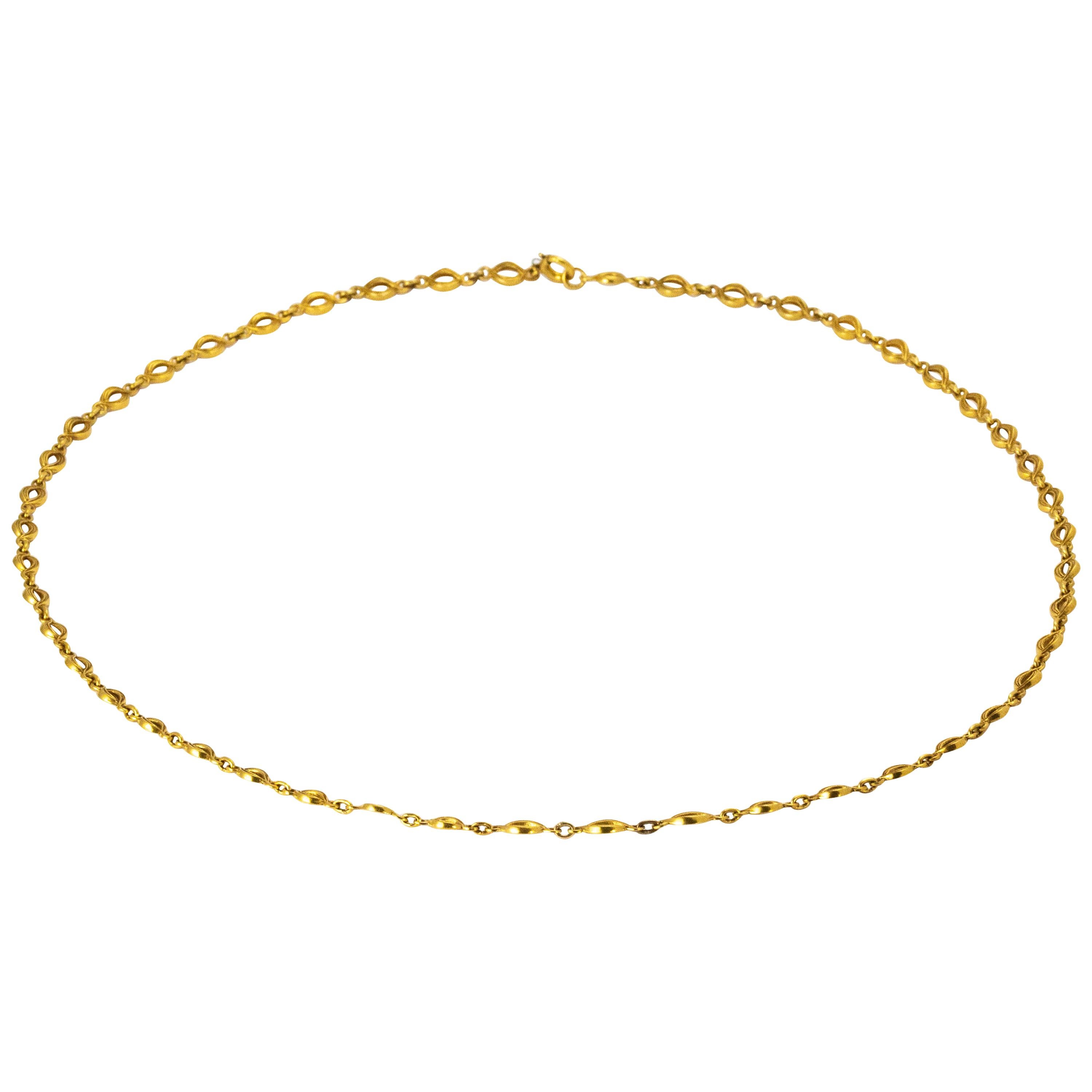 Edwardian 18 Karat Yellow Gold Necklace