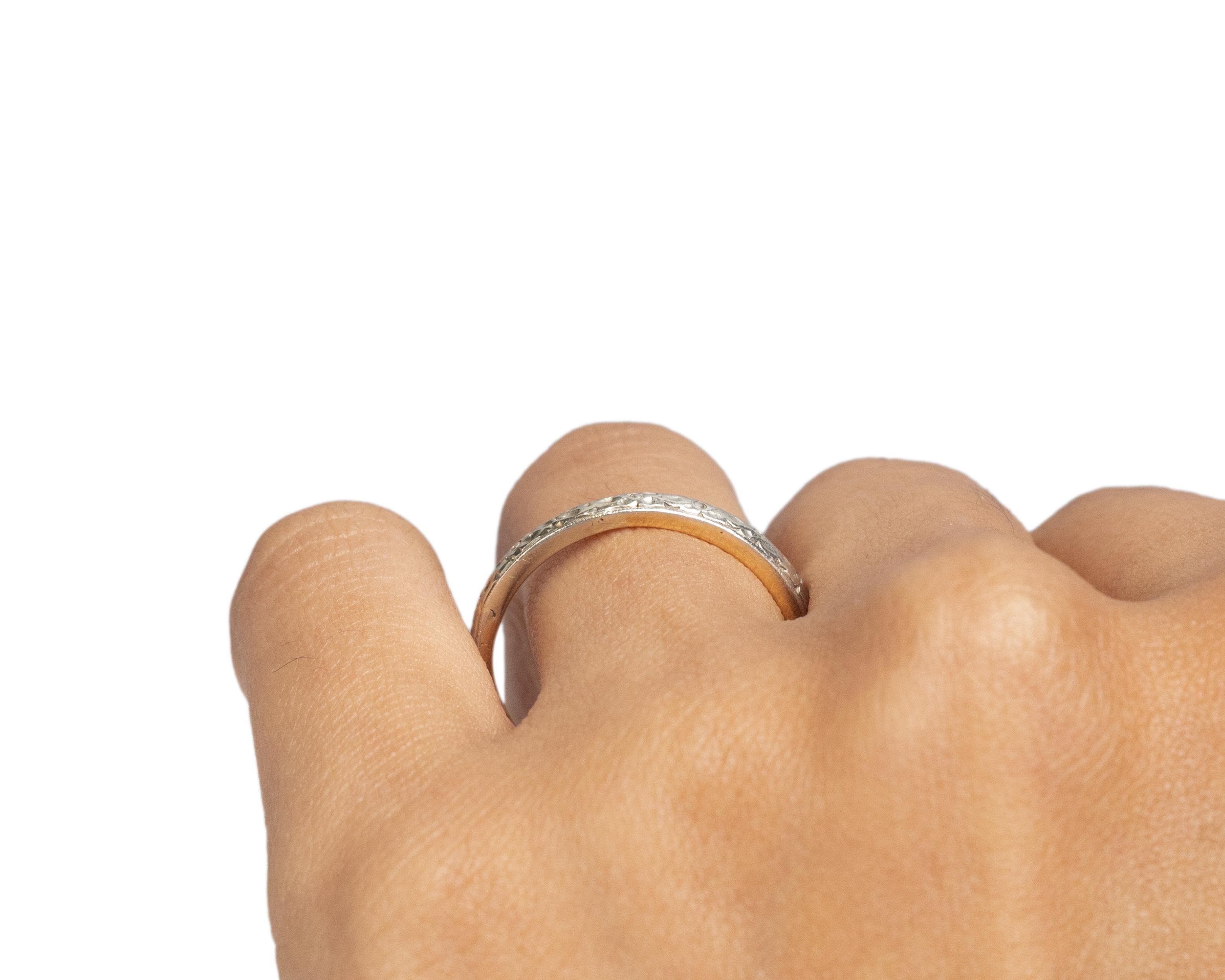 Women's Edwardian 18 Karat Yellow Gold Wedding Ring For Sale