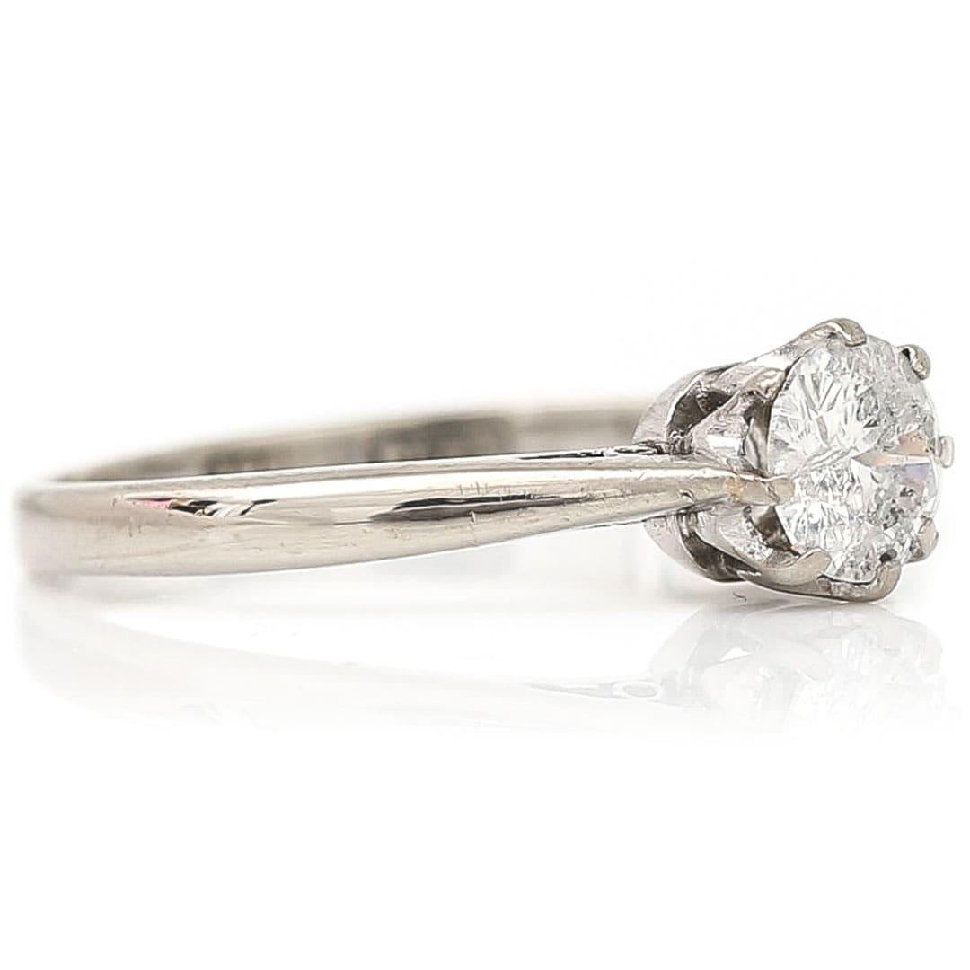 Women's Edwardian 18ct Gold and Platinum 0.50ct Brilliant Diamond Ring Circa 1915 For Sale