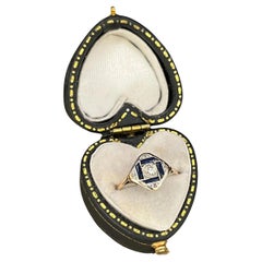 Edwardian 18ct Gold and Platinum, Sapphire & Diamond Ring
