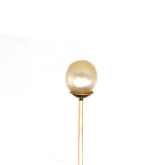 Edwardian 18ct Gold Certificated Natural Saltwater Pearl Tie Pin