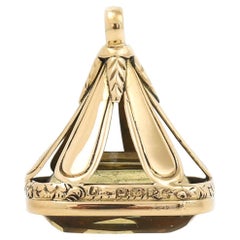 Edwardian 18 Carat Gold Citrine Fob Seal, circa 1902