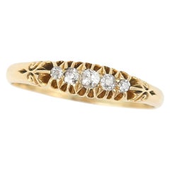 Edwardian 18ct Gold Five Stone Diamond Band Ring Circa 1913