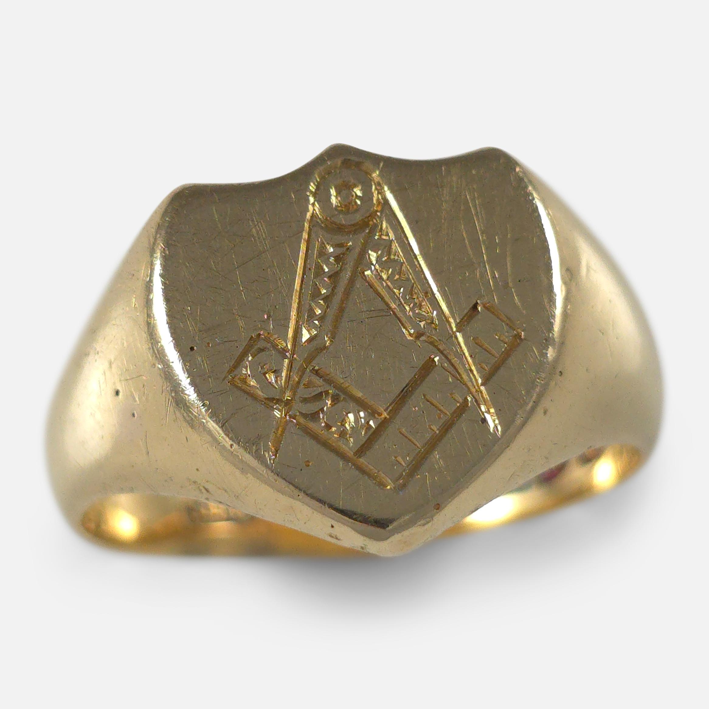 Anello massonico Edwardiano in oro 18ct, 1905 in vendita 7
