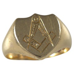 Edwardian 18ct Gold Masonic Signet Ring, 1905