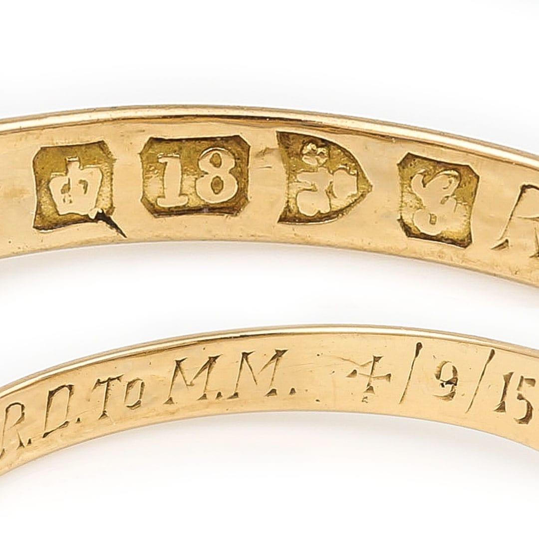 Edwardian 18 Carat Gold Sapphire and Diamond Gypsy Ring, circa 1907 3